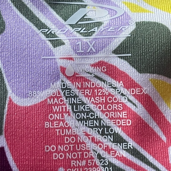 NWT Pro Player Leggings Tropical Foliage Print Sz  1X - Picture 7 of 7